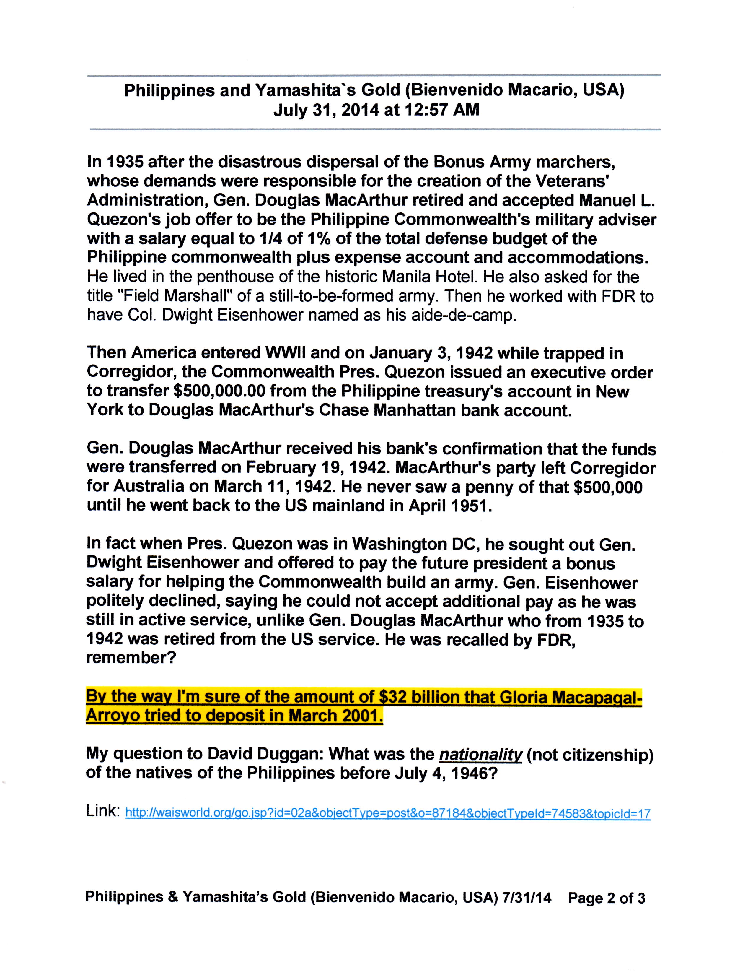 WAIS-Philippines & the Yamashita Gold (B. Macario, USA) 07-31-14 p2