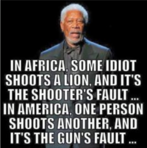 In Africa, some guy shoots a lion it’s the shooter’s fault - Morgan Freeman