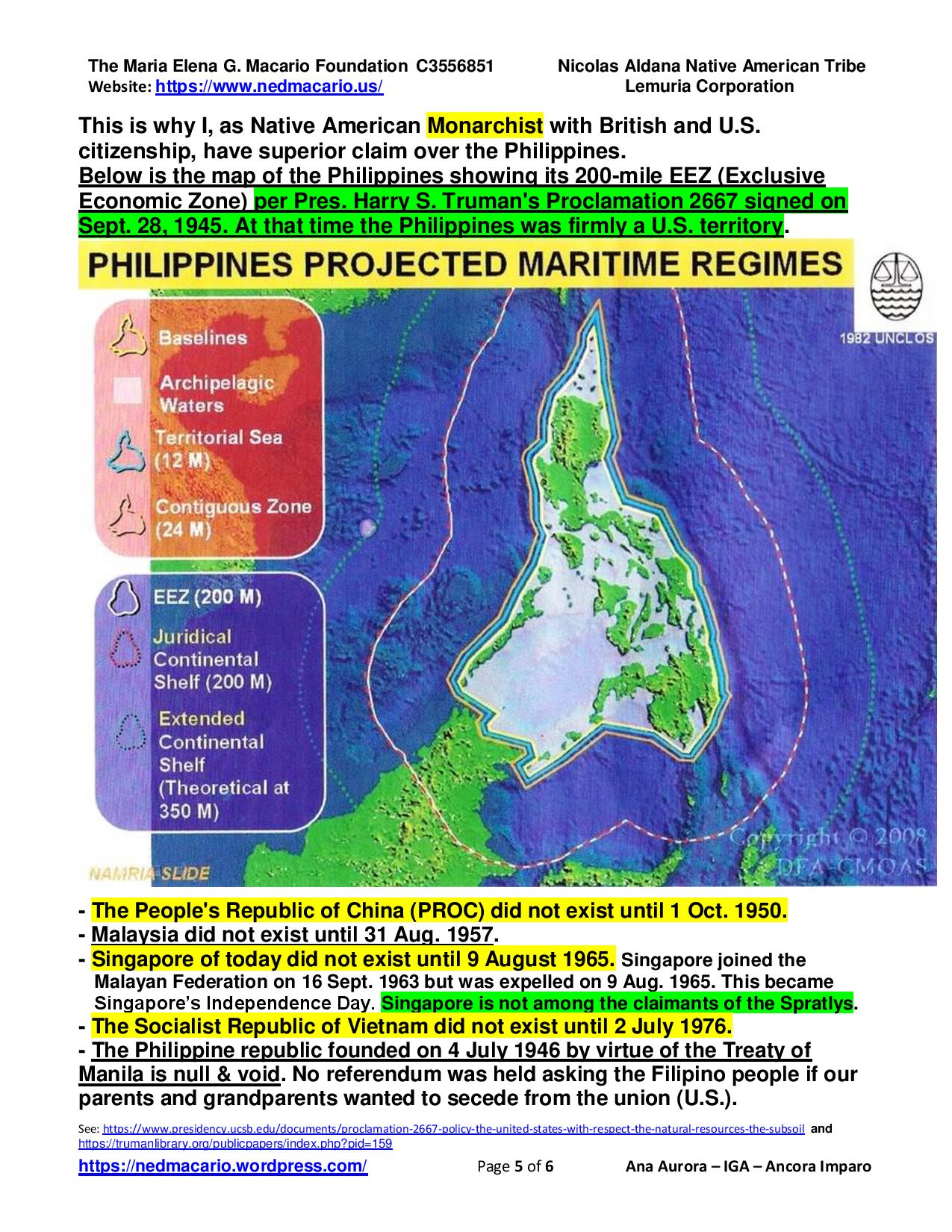 Photo 5 – Map of the Philippines showing the 200-mile EEZ Exclusive Economic Zone) on both sides of the Philippine archipelago.