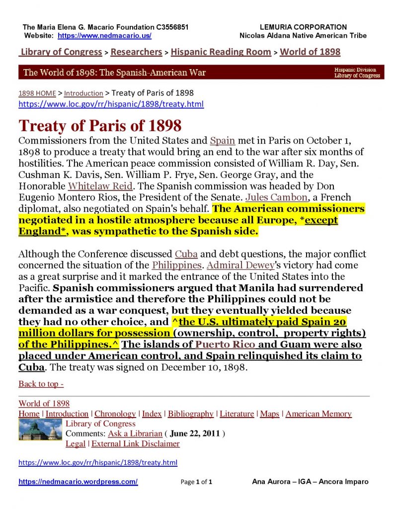 This image has an empty alt attribute; its file name is Treaty-of-Paris-1898-Library-of-Congress-Macario-Foundation-v2-11-11-18-791x1024.jpg